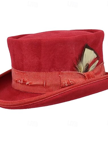  Hatter Tøy Solhatt Bryllup Jul Halloween Bursdag Ferie Elegant Årgang Med Ren Farge Hodeplagg Hodeplagg