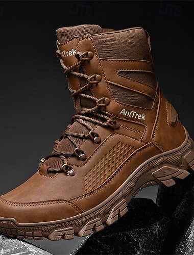  Мужские коричневые армейские ботинки из искусственной кожи с боковой молнией и нескользящей подошвой, легкие военные ботинки для походов, путешествий и экстремальных видов спорта
