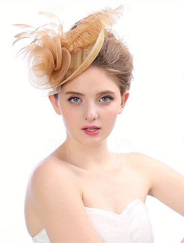  Fascinator Stoff Federn Fedora-Hut Cocktail Hochzeit Teegesellschaft Pferderennen Elegant Vintage Mit Feder Kopfschmuck Kopfbedeckung