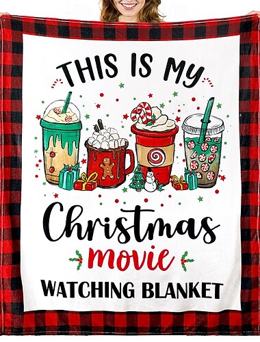 Jul Filt Fleecefiltar Filt för soffan Rolig nyhet söt stil 3D Soffa Säng Dekorativ filt Varm filt Film Heminredning   Jul Filt Fleecefiltar Filt för soffan Rolig nyhet söt stil 3D Soffa Säng Dekorativ filt Varm filt Film Heminredning