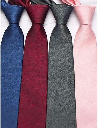  Juleslips i polyester for menn – stilig slips med fiskebensmønster i burgunder, blått, blågrønt og mer – perfekt tilbehør til formelle anledninger