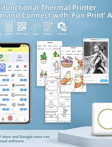  2025 nova impressora de adesivos c20 fun print pod mini bluetooth portátil fabricante de adesivos com rolos de papel impressora pods mini impressora