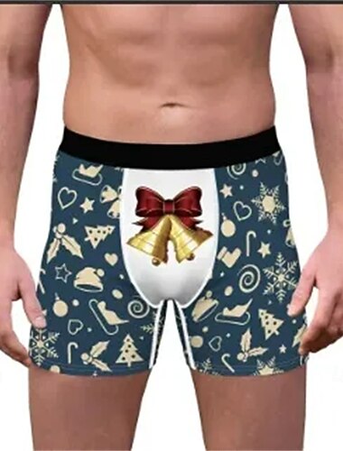  père Noël Chien Pyjama de Noël Boxer Short Sous-Vêtements cadeau de Noël Homme Drôle Noël Motif Adultes Noël Nouvel An la veille de Noël Noël Soirée