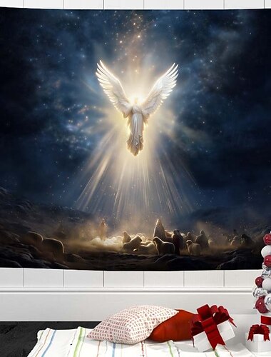  χριστουγεννιάτικη ταπισερί τοίχου ταπισερί Άγιος Βασίλης χριστουγεννιάτικο δέντρο μοντέρνο σαλόνι διακόσμηση σπιτιού