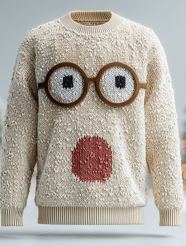  Brzydki świąteczny sweter Męskie Graficzny Druk 3D Kreskówka 3D Sweter sweter Dzianina Wycięcie pod szyją Codzienny Urlop Codzienny Festiwal Druk 3D Dzierganie Zatrzymujący ciepło Długi rękaw Wiosna