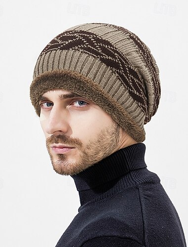  Pánské Unisex Čepice Beanie Zimní čepice Kulichy Pletená čepice Zimní čepice Beanie Černá Námořnická modř Akrylová vlákna Pletený Útulný Denní nošení Barevné bloky Teplý