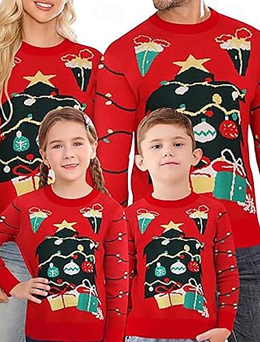  Alberi di Natale Brutto maglione di Natale Maglione Per uomo Per donna Ragazzi Ragazze Natale Maglioni di Natale brutti per coppie e famiglie Adulti Bambini Natale Capodanno Natale Feste Top