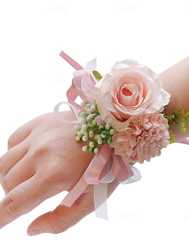  Bryllup håndledd blomster Håndledscorsage Bryllup / Fest Stoff Blomster