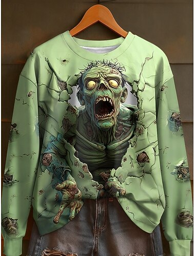 Frauen Pullover Sweatshirt Grafik Totenkopf Mode Lässig Lange Ärmel Rundhalsausschnitt Normale Tops Straßen Alltagsdruck Rosa Blau Lila Grün Herbst Winter   Frauen Pullover Sweatshirt Grafik Totenkopf Mode Lässig Lange Ärmel Rundhalsausschnitt Normale Tops Straßen Alltagsdruck Rosa Blau Lila Grün Herbst Winter