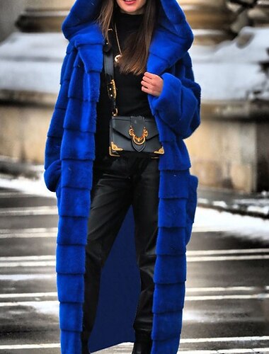 Dame Vinterfrakk Fuskepels Hold Varm Bekvem Pels og lær Mote Fritid عادي Feriereise Gate Avslappet Dagligdagstøy Lang Med hette Normal Langermet Yttertøy Svart Rosa Kongeblå Høst Vinter   Dame Vinterfrakk Fuskepels Hold Varm Bekvem Pels og lær Mote Fritid عادي Feriereise Gate Avslappet Dagligdagstøy Lang Med hette Normal Langermet Yttertøy Svart Rosa Kongeblå Høst Vinter