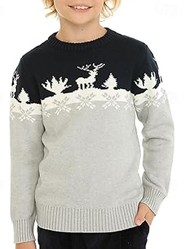 Дети Универсальные Новогодняя тематика Рождественский свитер Олень Длинный рукав Crewneck Новогодние подарки Мода Красный Осень Одежда 4 года +   Дети Универсальные Новогодняя тематика Рождественский свитер Олень Длинный рукав Crewneck Новогодние подарки Мода Красный Осень Одежда 4 года +