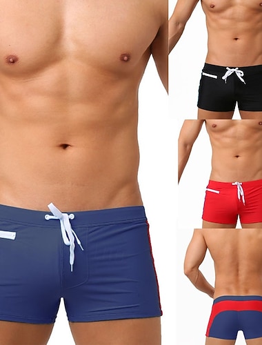  Homme Shorts de bain Short de bain Maillots de bain Élastique Respirant Bas Poche à Fermeture Éclair Surf Bikini Plongée Patchwork Été