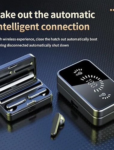  TWS Draadloze Bluetooth Hoofdtelefoon CVC8.0 Ruisonderdrukking Bluetooth Oordopjes LED Scherm Vingerafdruk Touch Draadloze Oordoppen Waterdicht Dubbele Hoofdtelefoons met Powerbank Oplaadcase