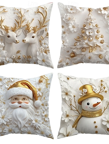 Juldekorativt örngott i europeisk stil, soffkuddfodral för vardagsrum, semesterheminredning   Juldekorativt örngott i europeisk stil, soffkuddfodral för vardagsrum, semesterheminredning