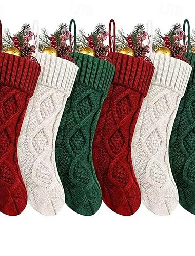  joulusukka 18 tuumaa (noin 45,7 cm) neulottu joulusukka perheen juhlakoriste suuri sukka sopii annettavaksi perheen ystäville ja lapsille