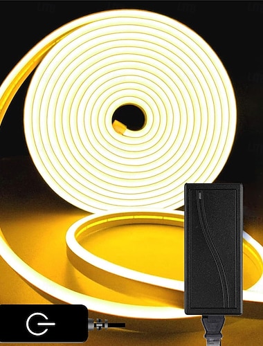 LED-neonljus 32,8 fot varmvit dimbar LED-remsa gör-det-själv flexibel silikon vattentät neonremsa för sovrum vardagsrum kök inomhus utomhus dc24v (nätadapter ingår)   LED-neonljus 32,8 fot varmvit dimbar LED-remsa gör-det-själv flexibel silikon vattentät neonremsa för sovrum vardagsrum kök inomhus utomhus dc24v (nätadapter ingår)