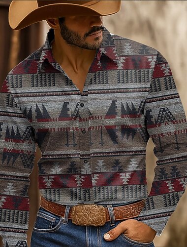 رجالي نموذج هندسي عرقي الثقافة الهندية قميص القميص الغربي قميص كاوبوي كم طويل ريترو خمر الأماكن المفتوحة فضفاض ملابس عمل الربيع الخريف طوي طباعة ثلاثية الأبعاد قمصان بأزرار نبيذ أزرق أخضر   رجالي نموذج هندسي عرقي الثقافة الهندية قميص القميص الغربي قميص كاوبوي كم طويل ريترو خمر الأماكن المفتوحة فضفاض ملابس عمل الربيع الخريف طوي طباعة ثلاثية الأبعاد قمصان بأزرار نبيذ أزرق أخضر