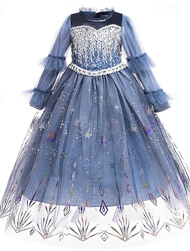  Barn Flickor Klänning Ensfärgat Långärmad Fest Ledigt Mode söt stil Polyester Vår Höst 4-12 år K93+F11+A37 K93+F16 K93+PS09