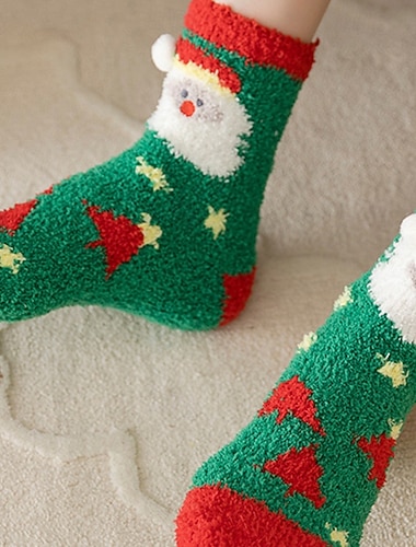 Дети Мальчики Новогодняя тематика Рождественский подарок Носки Белый Красный Зеленый Новогодняя ёлка Санта Клаус С принтом Осень Зима На каждый день   Дети Мальчики Новогодняя тематика Рождественский подарок Носки Белый Красный Зеленый Новогодняя ёлка Санта Клаус С принтом Осень Зима На каждый день