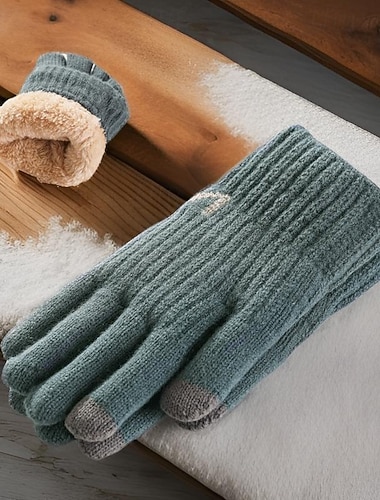  Per uomo 1 Paio Interi Invernali Guanti lavorati a maglia Guanti senza dita Moda Moderno Guanti Calore Termico Lavoro a maglia Pile Semplice Autunno Nero Blu marino Blu Grigio