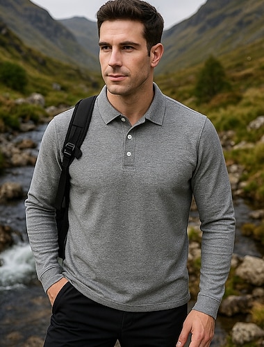  Miesten Vaellustop Poolopaita Puuvillapaita Pitkähihainen Sänkyjen avaus Topit Ulko- Pidä lämpimänä Talvi Syksy Polyesteri Musta Valkoinen Tumman sininen Kuntosali Treenata Matkailu