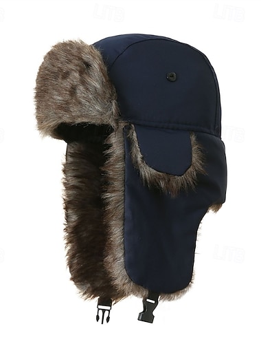  בגדי ריקוד גברים כובע ציד כובע אושנקה כובע טייס כובע עם מתלה לאוזניים כובעי החורף שחור לבן פּוֹלִיאֶסטֶר פליז אופנתי סגנון וינטאג' מודרני עכשווי לבוש יומיומי פגישה (דייט) צבע אחיד / רגיל