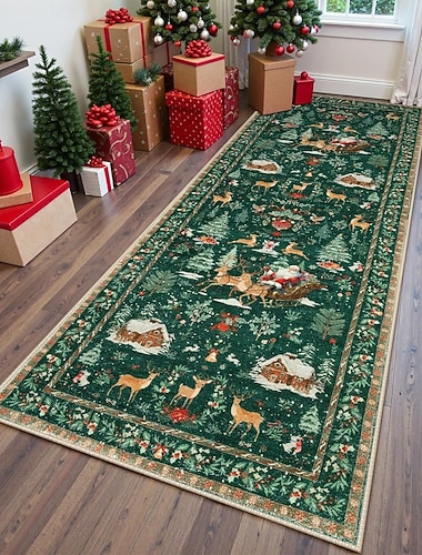 tapis de sol décoratif de Noël, durable &tapis anti-salissures pour salon, couloir   tapis de sol décoratif de Noël, durable &tapis anti-salissures pour salon, couloir