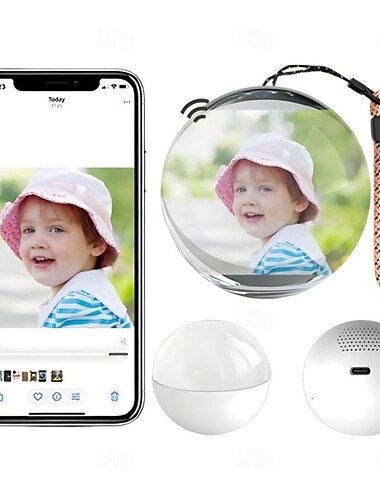  Vánoční dárková ozdoba z magické křišťálové koule, držte dýchající vzpomínky v ruce, 2,7palcový sférický video přehrávač, nahrávatelná videa &fotografie z počítače &personalizovaný dárek pro chytrý