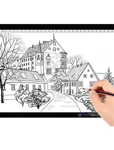  tavoletta luminosa portatile ultrasottile A4 con luminosità dimmerabile, tavoletta luminosa LED per disegno artistico, schizzi, animazione, stencil e pittura con diamanti 5D