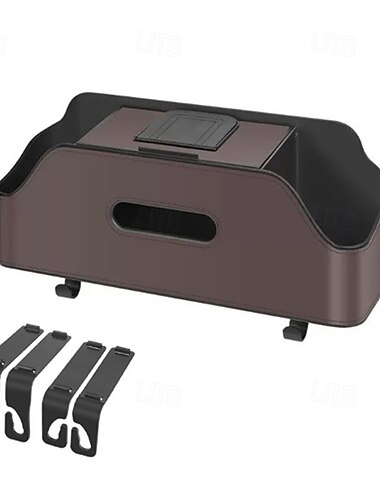  מארגן מושב אחורי לרכב 3 ב-1 עם קופסת טישו &תיק אחסון רב תכליתי למושב הרכב, שמור על המכונית שלך נקייה ומסודרת