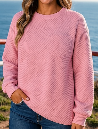  Naisten Lounge-alue Neulottu collegepaita Tasku Pitkähihainen Topit Urheilu- ja treenivaatteet Syksy Yhtenäinen Ulkoilu Matkailu Urheilu Urheiluasut Urheiluvaatteet Musta Valkoinen Punastuvan