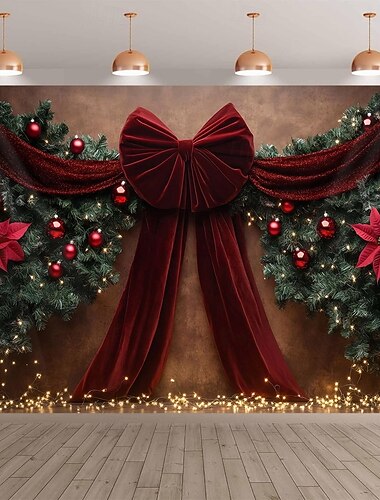 Tapisserie de Noël 2025, motif nœud géant, grand format, décoration murale, couverture, rideau, maison, chambre, salon, décoration festive   Tapisserie de Noël 2025, motif nœud géant, grand format, décoration murale, couverture, rideau, maison, chambre, salon, décoration festive