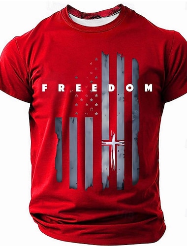 בגדי ריקוד גברים דגל ארה"ב האמריקני חולצה קצרה שרוולים קצרים חולצה קצרה הדפסת תלת מימד צווארון עגול קצר חולצה יומי צבאי רחוב יומי שחור אודם פול קיץ אביב ביגוד S M L XL XXL XXXL   בגדי ריקוד גברים דגל ארה"ב האמריקני חולצה קצרה שרוולים קצרים חולצה קצרה הדפסת תלת מימד צווארון עגול קצר חולצה יומי צבאי רחוב יומי שחור אודם פול קיץ אביב ביגוד S M L XL XXL XXXL