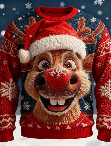 Ošklivý vánoční svetr Pánské Každý 3D tisk Pulovrový svetr Úplet Výstřih ke krku Na běžné nošení Dovolená Denní 3D tisk Zahřívací Dlouhý rukáv Jaro Podzim Zima Černá Rubínově červená Vodní modrá   Ošklivý vánoční svetr Pánské Každý 3D tisk Pulovrový svetr Úplet Výstřih ke krku Na běžné nošení Dovolená Denní 3D tisk Zahřívací Dlouhý rukáv Jaro Podzim Zima Černá Rubínově červená Vodní modrá