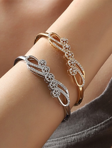  Bracelet Classique Cristal Séries de totem Élégant Personnalisé Tendance Bracelet Bijoux Argent Doré irrégulier pour Mariage Soirée Fiançailles Bal de promo