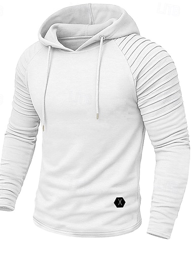  Homme Sweat à capuche Tricot côtelé Noir Blanche Vin Vert Véronèse Kaki À capuche Uni Cordon de serrage Patchwork Bloc de Couleur Sport & Loisir Occasionnel Quotidien Streetwear Frais Vêtements de