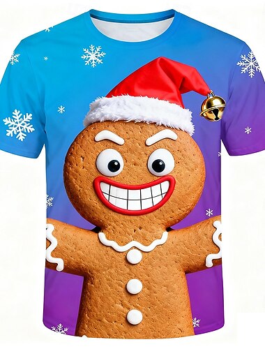 Christmas Miesten Piparkakut miehet T-paita Lyhythihainen T-paita 3D-tulostus Tiukka pyöreä kaula-aukko Paita Päivittäin Suunnittelija Taiteellinen Loma Juhla Katu Keltainen Punastuvan   Christmas Miesten Piparkakut miehet T-paita Lyhythihainen T-paita 3D-tulostus Tiukka pyöreä kaula-aukko Paita Päivittäin Suunnittelija Taiteellinen Loma Juhla Katu Keltainen Punastuvan