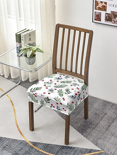  Funda para silla de oficina con estampado geométrico navideño, funda para taburete, funda de poliéster elástica para sillas de escritorio, comedor o de oficina en casa.