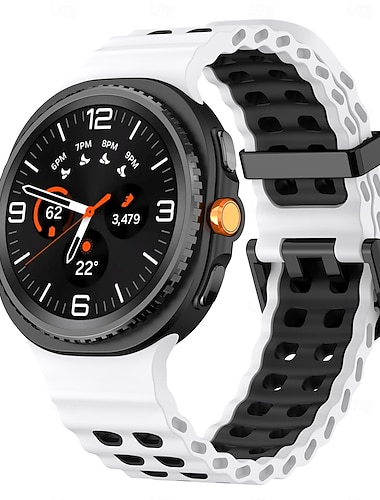  Pasek do zegarka na Samsung Galaxy Zegarek 8 40/44mm Zegarek 8 Classic 46 mm Silikon Zastąpienie Pasek Wodoodporny Regulowany Kobieta Mężczyzna Pasek sportowy Nowoczesna klamra zespół oceaniczny