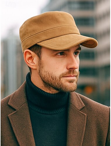  Miesten mokkanahkaliptinen – tyylikäs ja mukava pehmeästä kankaasta valmistettu baseball-hattu säädettävällä hihnalla, täydellinen rentoon ulkoiluun ja retkille
