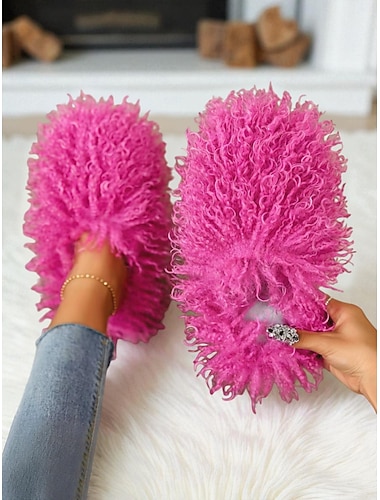 כפכפים לנשים מצופות פרווה מלאכותית ורודה עם בטנה קטיפה נעימה, נעלי חורף רכות לבית לחום &נוחות, סגנון מהנה ומיוחד לבית, לטרקלין &חופשה מרגיעה   כפכפים לנשים מצופות פרווה מלאכותית ורודה עם בטנה קטיפה נעימה, נעלי חורף רכות לבית לחום &נוחות, סגנון מהנה ומיוחד לבית, לטרקלין &חופשה מרגיעה