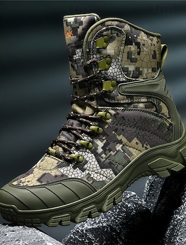  мужские камуфляжные тактические боевые ботинки из водонепроницаемой ткани с нескользящей подошвой, ботинки в стиле милитари для походов, кемпинга и тренировок по выживанию