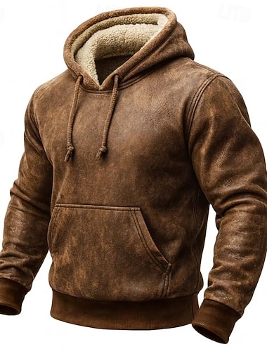 Herre Hattetrøje Genser Hettegenser i fleece Fleeceforet hettegenser Brun Med hette عادي Kengurulomme Sport & Utendørs Avslappet Daglig Gatemote Kul Sportsklær Vinter Klær Gensere Gensere   Herre Hattetrøje Genser Hettegenser i fleece Fleeceforet hettegenser Brun Med hette عادي Kengurulomme Sport & Utendørs Avslappet Daglig Gatemote Kul Sportsklær Vinter Klær Gensere Gensere