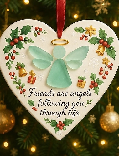 ديكور صداقة من زجاج البحر على شكل قلب، تذكار لقلوب الصداقة الخالدة، زينة معلقة على شجرة عيد الميلاد، زينة تذكارية على شكل قلب، فن زجاج البحر للأصدقاء   ديكور صداقة من زجاج البحر على شكل قلب، تذكار لقلوب الصداقة الخالدة، زينة معلقة على شجرة عيد الميلاد، زينة تذكارية على شكل قلب، فن زجاج البحر للأصدقاء