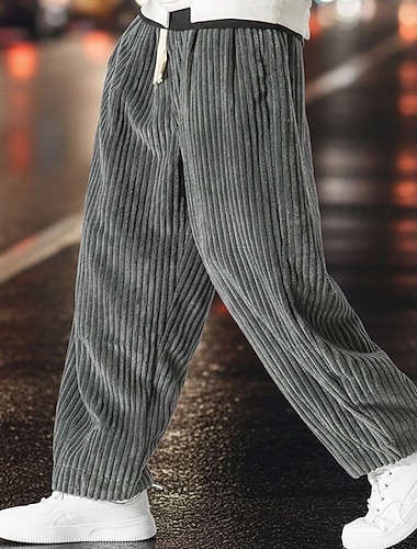  Homme Joggings Pantalons Pantalon en velours côtelé Pantalons Amples Pantalon sarouel Cordon de serrage Taille Élastique Uni Évacuation de l'Humidité Respirant Longueur complète Sport en Plein Air