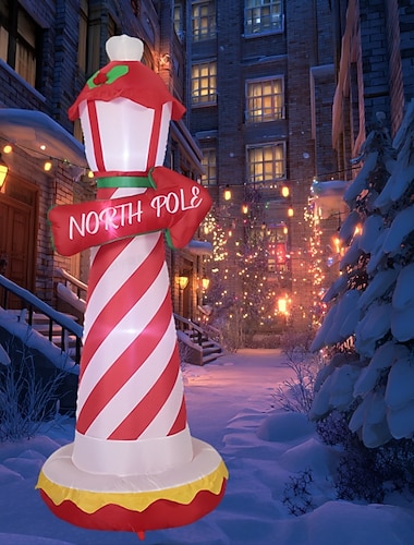  Świąteczna lampa z motywem Świętego Mikołaja, arktyczna taśma LED emitująca światło, nadmuchiwana, gazowa, model słupa, do użytku wewnątrz i na zewnątrz, na dziedziniec, trawnik, impreza, świąteczna