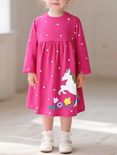 Barn Flickor Klänning Jul Enhörnings Långärmad Utomhus Julklappar Lappverk Mode söt stil Polyester Knälång A linjeklänning Vår Höst 4 år + Rodnande Rosa   Barn Flickor Klänning Jul Enhörnings Långärmad Utomhus Julklappar Lappverk Mode söt stil Polyester Knälång A linjeklänning Vår Höst 4 år + Rodnande Rosa