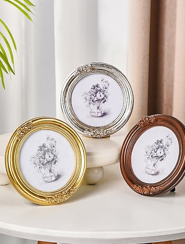 1 st enkel och modern fotoram i hartsmaterial, guld- och silverbrun med små blommönster, flera färger tillgängliga, enkel heminredning, sovrum, arbetsrum, skrivbord, dekoration, fotoram   1 st enkel och modern fotoram i hartsmaterial, guld- och silverbrun med små blommönster, flera färger tillgängliga, enkel heminredning, sovrum, arbetsrum, skrivbord, dekoration, fotoram