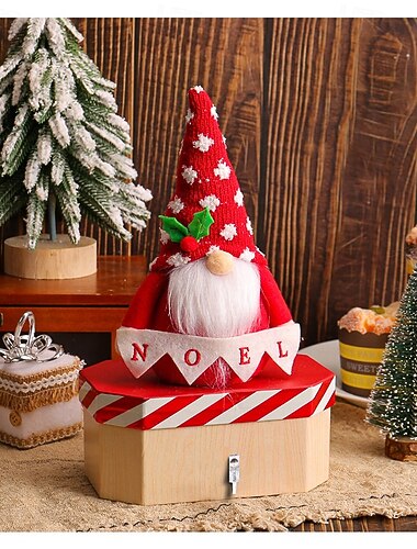  Julefigur på skrivebordet godteriboks søt barnegaveeske juleborddekorasjoner høytid festgave epleboks ornament sesongbasert hjemmedekor