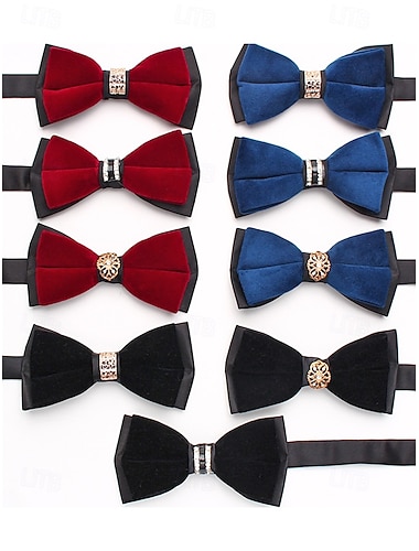  Julegavefløyelssløyfe for menn, flerfarget, elegant polyestermateriale med dekorative detaljer, perfekt for høytidsfester og formelle arrangementer